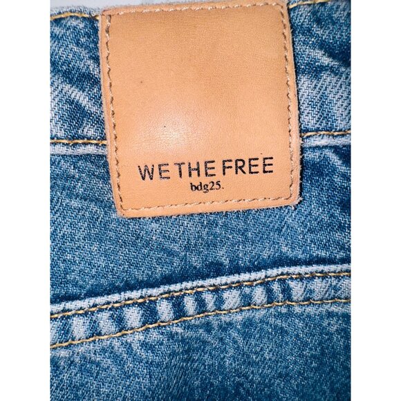 We The Free People Wide Leg Baggy Distressed Flare Jeans Sz 27 Boho Hippie 70s - Picture 3 of 10
